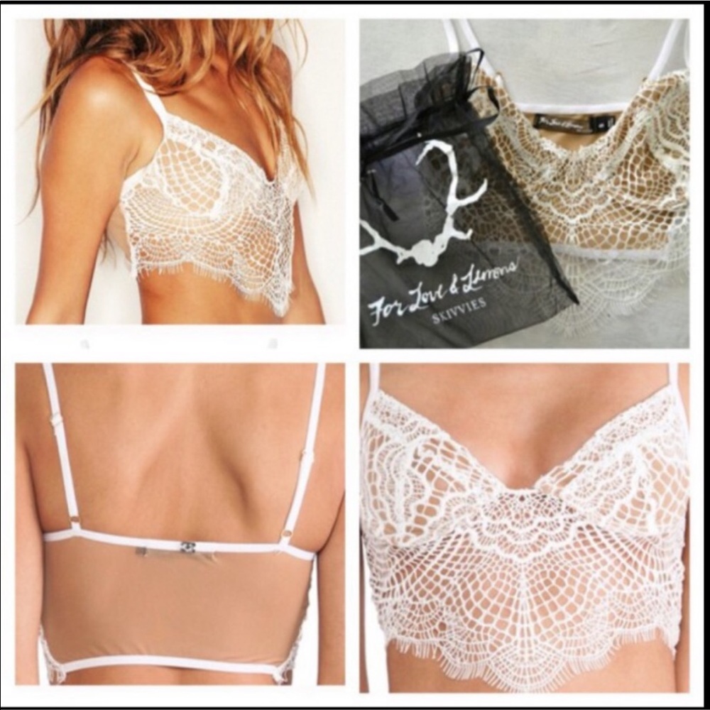 For Love and Lemons White Bra XS - Picture 1 of 4